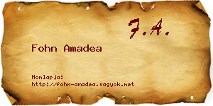 Fohn Amadea névjegykártya
