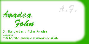 amadea fohn business card